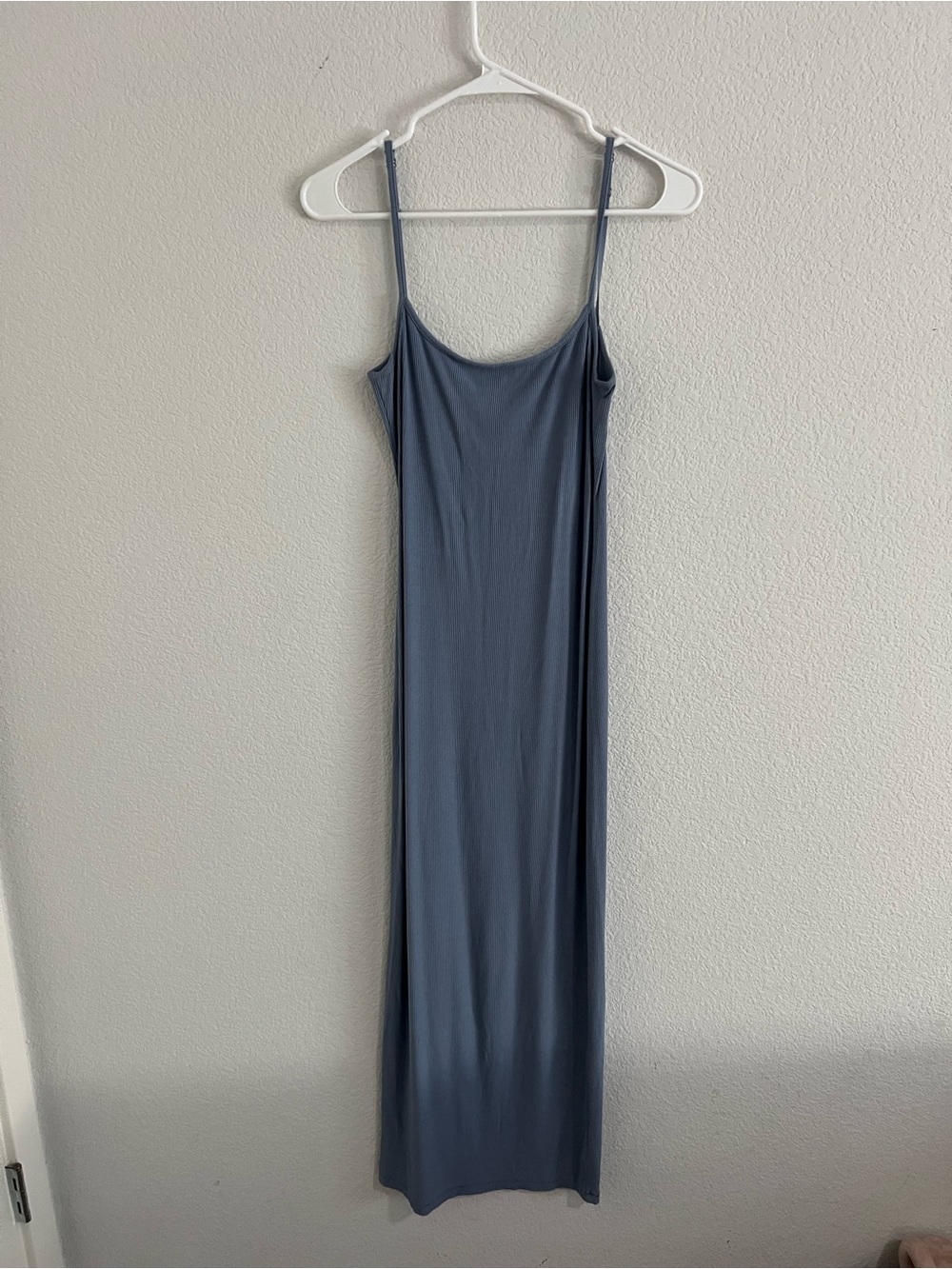 SKIMS Slate Blue Maxi Slip Dress with Spaghetti Straps